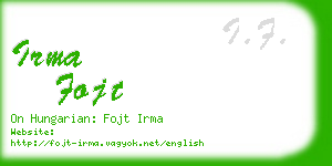 irma fojt business card